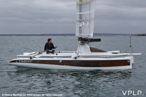 17_4379 © Th.Martinez / Sea&Co. CONCARNEAU - FRANCE . 14 Mars 2017, Essai du 1er prototype d'aile de propulsion Oceanwings développée par VPLP design.